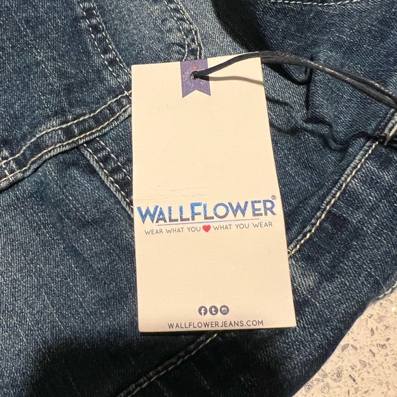 Wallflower Denim Overalls Coveralls women’s size L - Picture 3 of 4